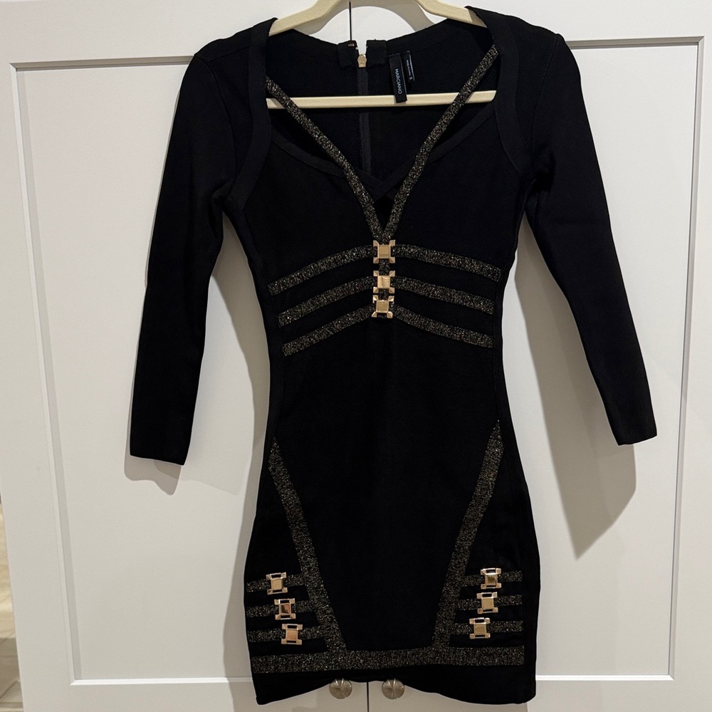 Marciano Black Dress with Gold Details